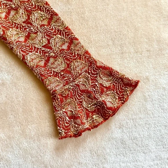 Vintage Y2K Forever21 Orange Patterned Top - Picture 3 of 4